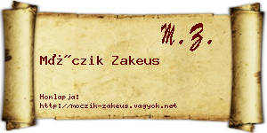 Móczik Zakeus névjegykártya